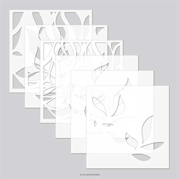 Concord &amp; 9th - Kristina Werner Long Line Leaves Stencil Pack