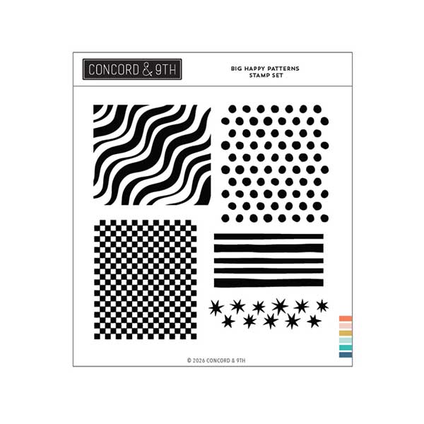 Concord &amp; 9th Big Happy Patterns Stamp Set