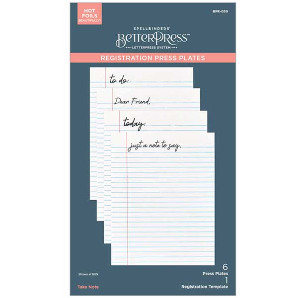 Spellbinders Take Note Registration Press Plates