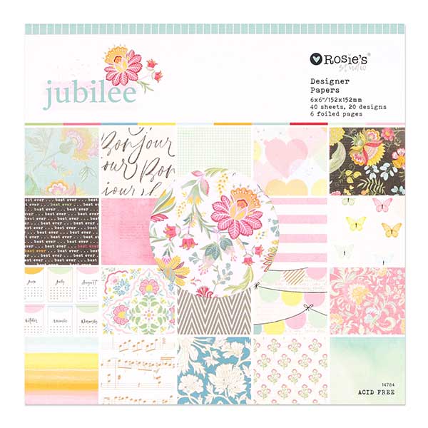 Rosie’s Studio Jubilee 6 x 6” Designer Paper Pad