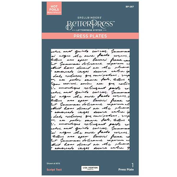Spellbinders Script Text BetterPress Plate