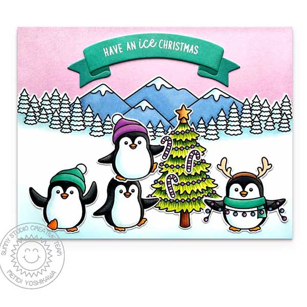 Sunny Studio Stamp Penguin Pals Dies