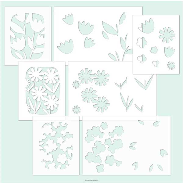 Concord &amp; 9th Petal Portraits Stencil Pack