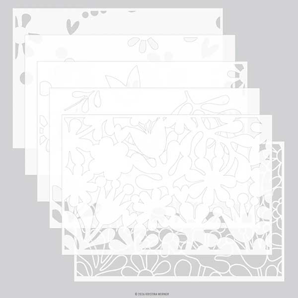 Concord &amp; 9th - Kristina Werner Retro Flowers Stencil Pack