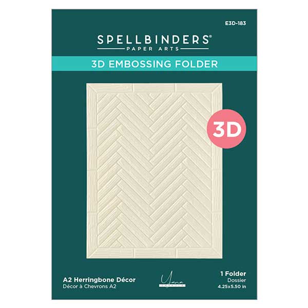 Spellbinders A2 Herringbone Decor 3D Embossing Folder